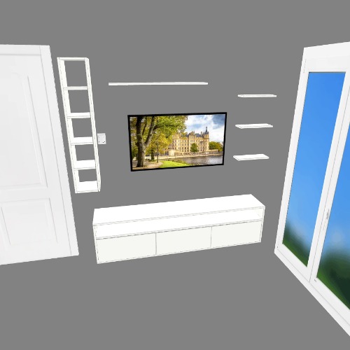 Centro de Entretenimiento Baneza Free 3D furniture designs and blueprints from Flatma Community