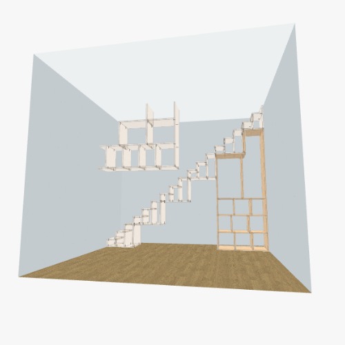 Escalier salle de jeux Proyectos y planos de muebles 3D gratuitos de la Comunidad Flatma