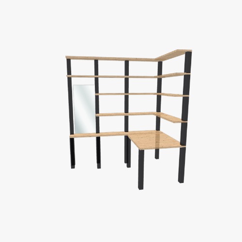Escritorio con biblioteca y espejo esquinero Free 3D furniture designs and blueprints from Flatma Community