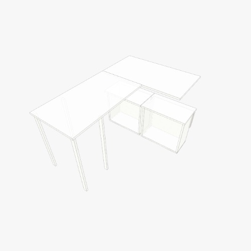 Escritorio en L con 2 disiones Бесплатные 3D-проекты мебели и чертежи от сообщества Flatma