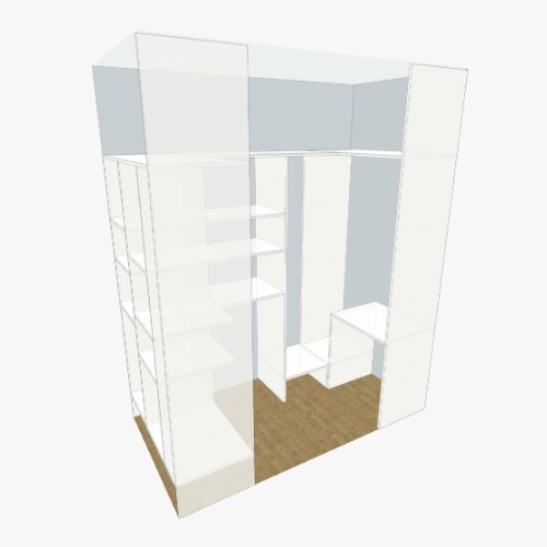 шкаф спальня 2  вариант Бесплатные 3D-проекты мебели и чертежи от сообщества Flatma