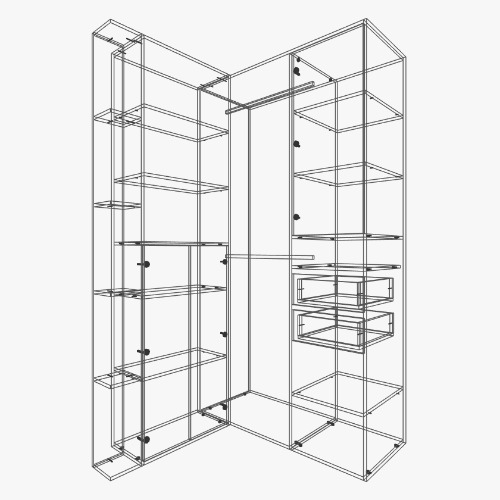 Гардеробная Бесплатные 3D-проекты мебели и чертежи от сообщества Flatma