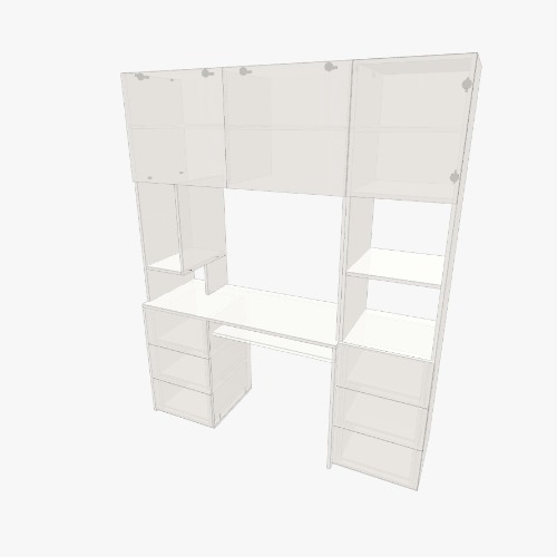 Компьютерный стол + шкаф + надстройка В1 Free 3D furniture designs and blueprints from Flatma Community
