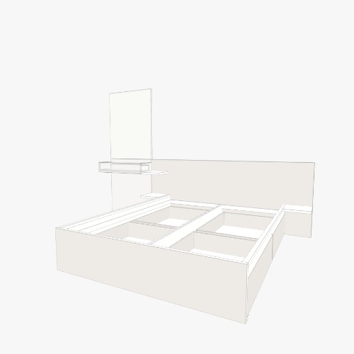 Кровать с местом хранения и туалетным столиком Free 3D furniture designs and blueprints from Flatma Community