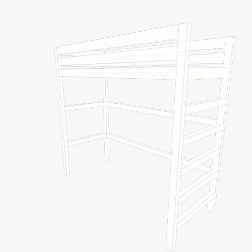 Кровать-чердак односпальная для взрослых из бруса и досок Free 3D furniture designs and blueprints from Flatma Community