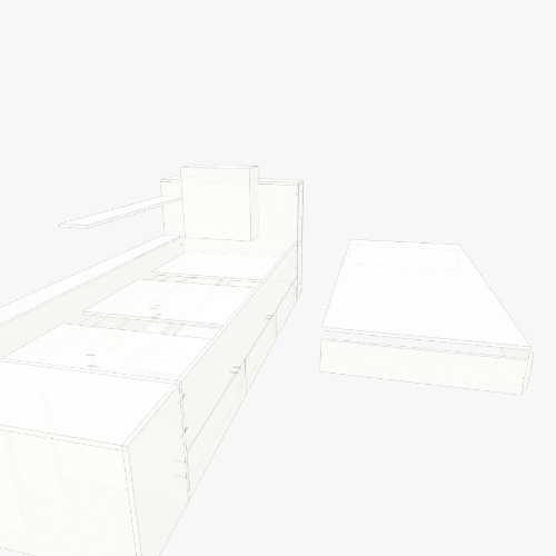 Односпальная кровать с ящиками Free 3D furniture designs and blueprints from Flatma Community