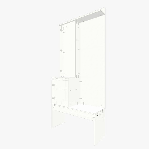 Прихожая 900х2100х350 Бесплатные 3D-проекты мебели и чертежи от сообщества Flatma
