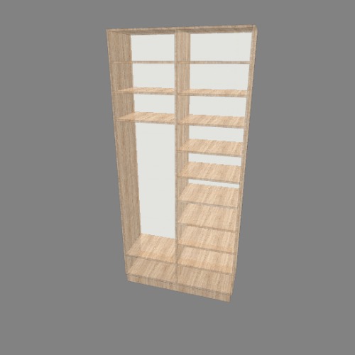 simple 2-section wardrobe with shelves