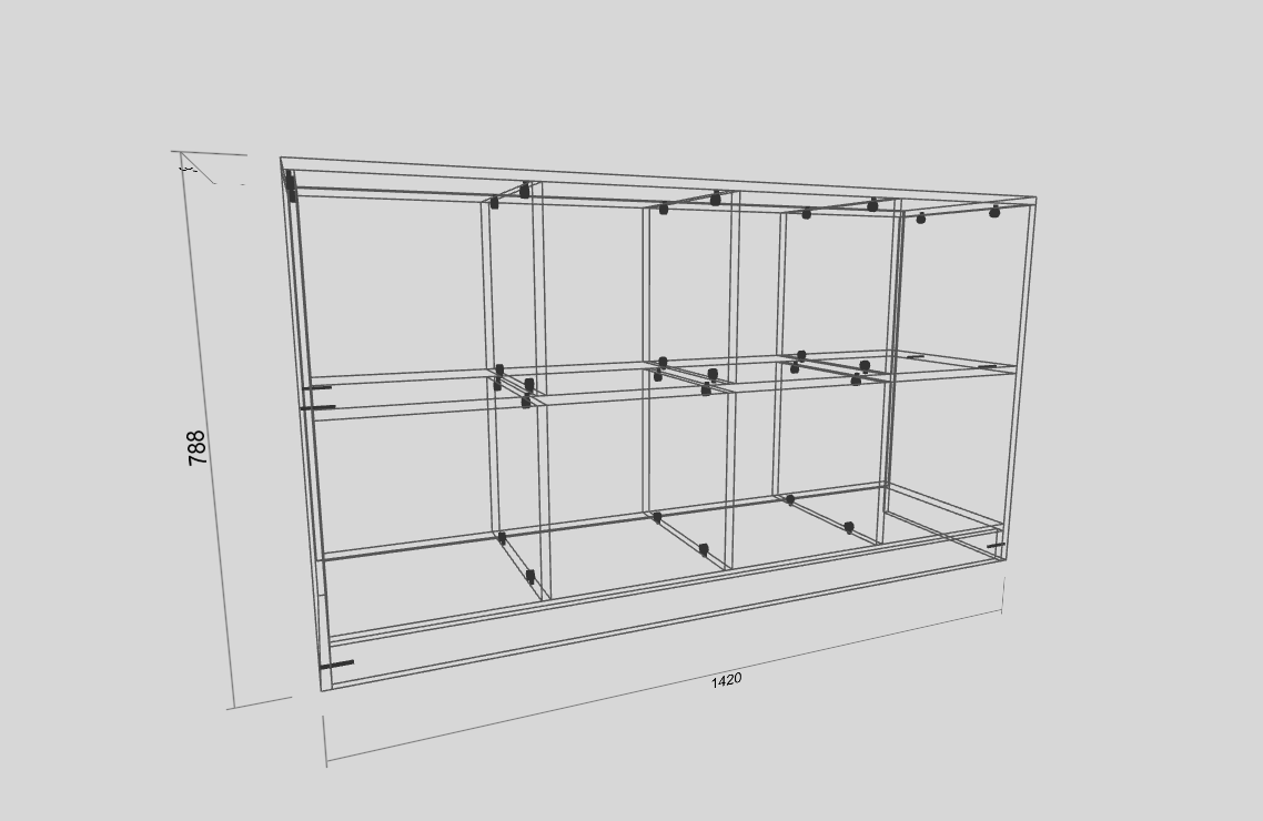 Cabinet drawing software with dimensioned cabinet plans