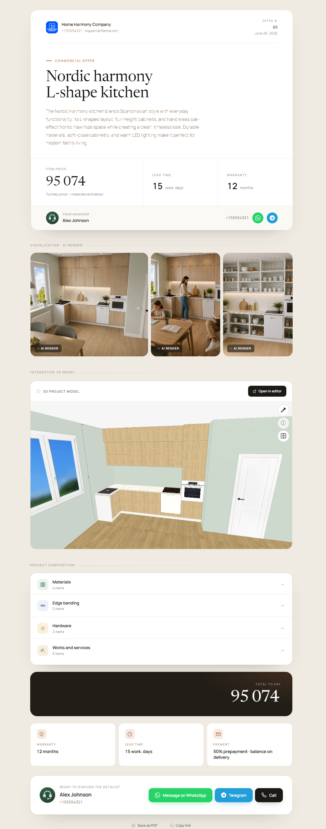 عرض أسعار تفاعلي من Flatma